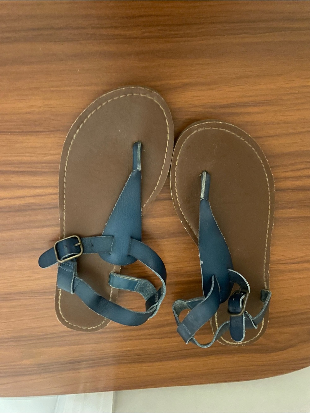 Mossimo Supply Co. Brown Footbed Navy Strappy Kids Sandals
